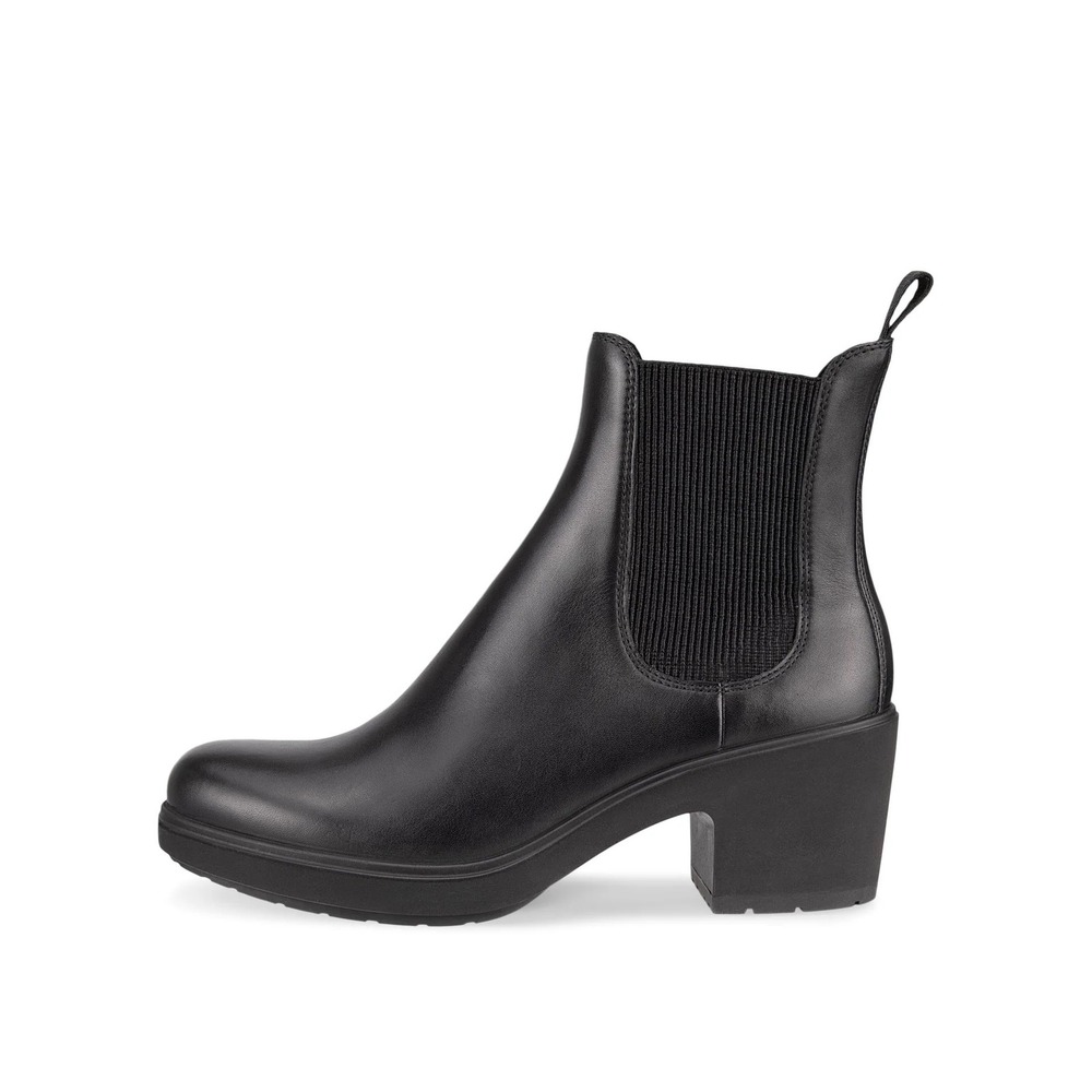 NWOT ECCO Metropole Zurich Chelsea Boot Black Leather Block Heel Platform 41